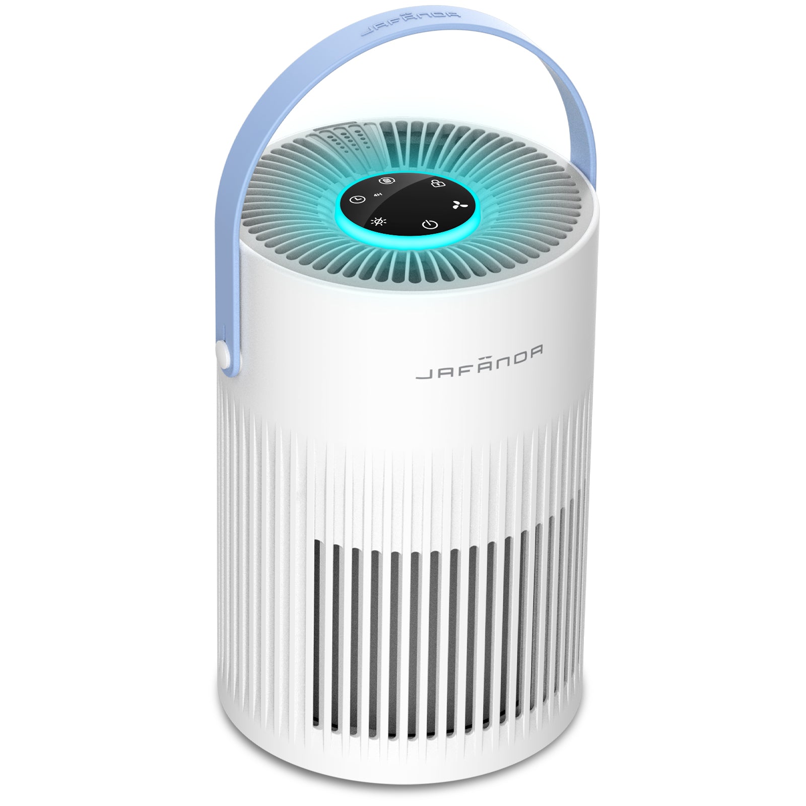 Jafanda Small Air Purifier JF068, 20dB Sleep Mode, Portable Air Cleaner with Handle, 3-Stage HEPA Filtration for Dust, Pollen, Pet Fur, Smoke, 7-Color Light for Home/Bedroom/Dorm/Office/Travel - Jafanda