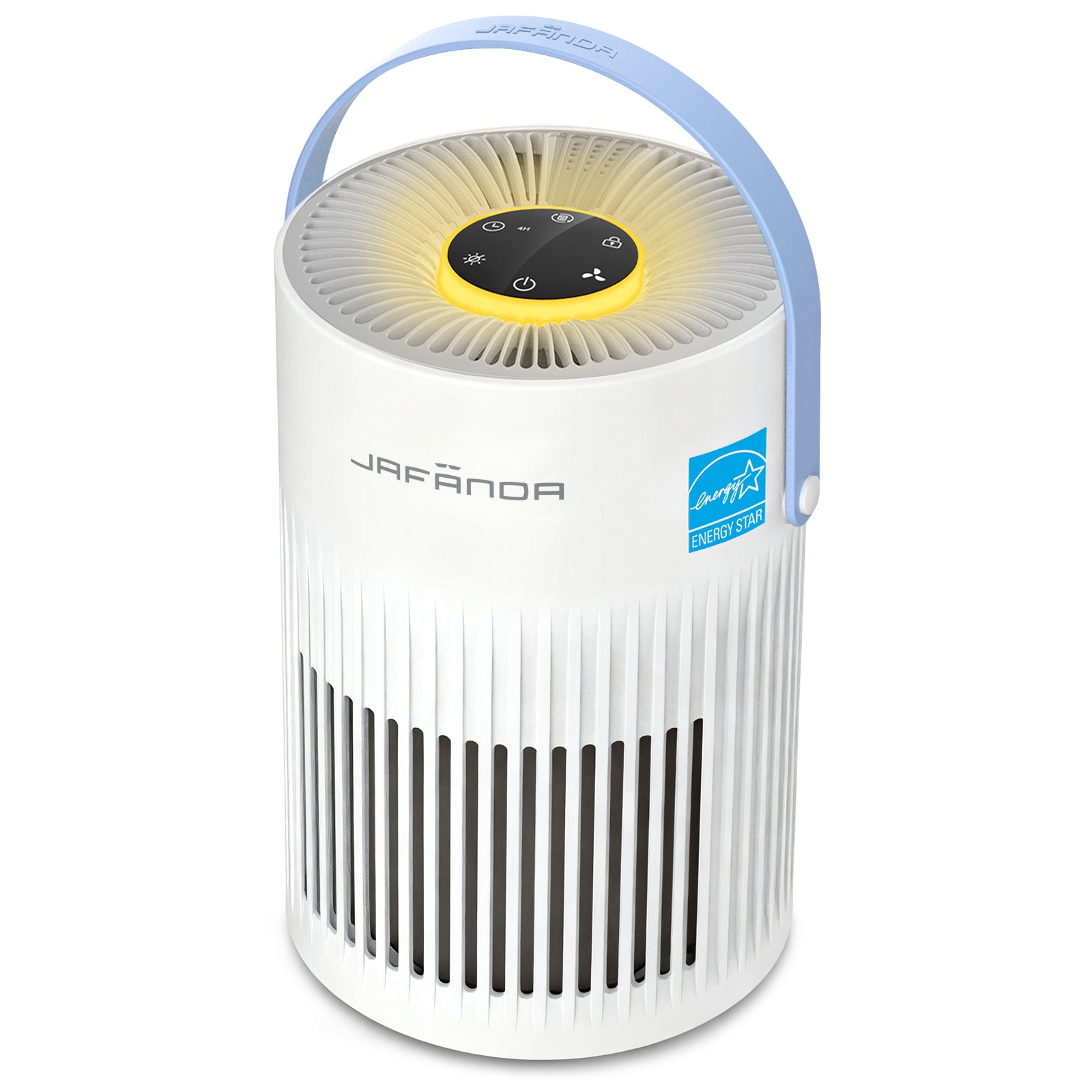 Jafanda Small Air Purifier JF068, 20dB Sleep Mode, Portable Air Cleaner with Handle, 3-Stage HEPA Filtration for Dust, Pollen, Pet Fur, Smoke, 7-Color Light for Home/Bedroom/Dorm/Office/Travel - Jafanda