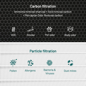 Jafanda JF888 ODOR Replacement Filter, 2 Pack with 3.08Ib Activated Carbon Filters for Removing Ammonia, Amine, Mercaptan, Pet Odor, Body Odor, Cooking Odor and Smoke - Jafanda