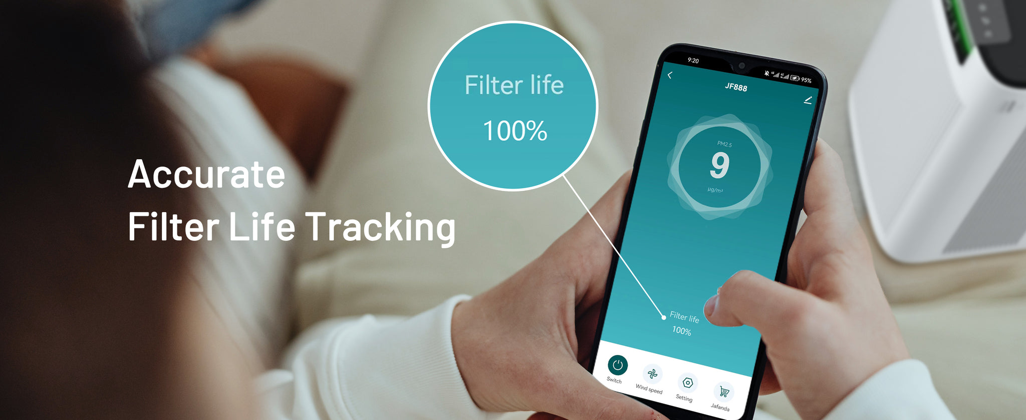 Jafanda JF888 ODOR Replacement Filter, 2 Pack with 3.08Ib Activated