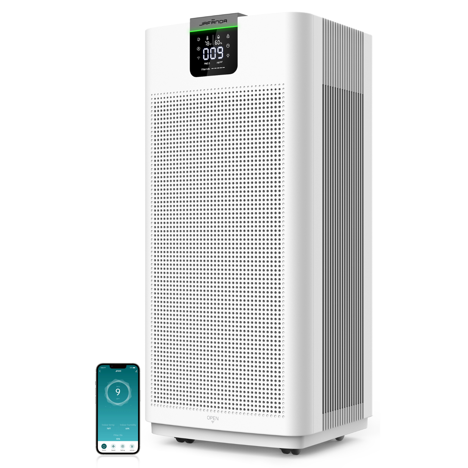 Jafanda JF999 H13 True HEPA Large Air Purifier for Whole Home and Commercial Spaces – Quiet, 3-Stage Filtration, Removes 99.97% of Smoke, Dust, Pollen, Mold Spores, and Pet Dander - Jafanda