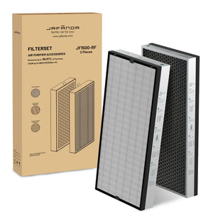 Jafända JF1500 Air Purifier Original Replacement Filters, 2 Pack Filters with H13 True HEPA & 5.51 Ib Activated Carbon, Effectively Remove Allergies, Pollen, Dust, Pet Dander, Pet Odor, VOCs Smoke, Ideal for Households with Pets, Cooking, and Smokers. - Jafanda