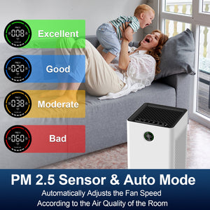 Jafanda JF260s True HEPA Air Purifier for Large Rooms, Smart WiFi and Alexa Control, Removes Dust Pollen Smoke Odors (22db, 1190 sq.ft.) - Jafanda