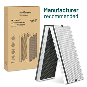 Jafända JF888 Air Purifier Replacement Filter (2 Pack) - H13 True HEPA Filter, Activated Carbon, Removes Pollen, Dust, Pet Dander, Odors, Smoke, and More - Jafanda